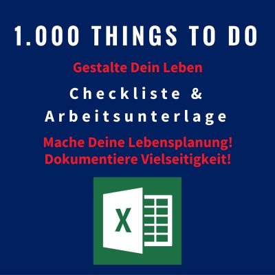 Löffelliste mit 1000 Dingen und Aktivitäten im Leben